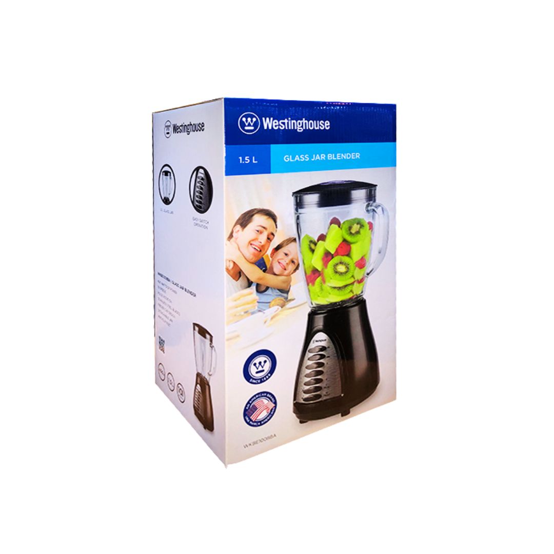 Westinghouse 1.5L Blender W/Glass Jar Black 400W (WKBE1008BA) Westinghouse 1.5L Blender W/Glass Jar Black 400W (WKBE1008BA)